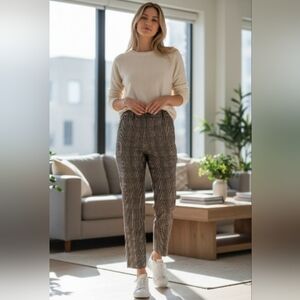 Democracy Black, Tan And Brown Plaid Women's Trousers